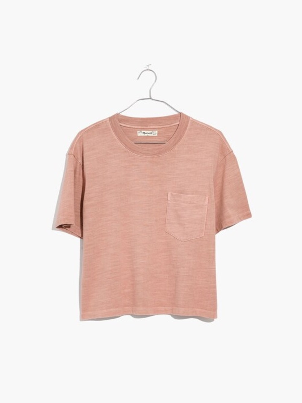 NWOT Madewell Garment-Dyed Easy Crop Tee - Antique Coral - Small